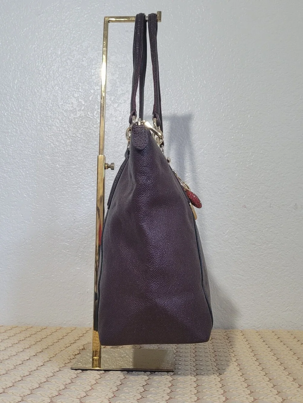 Coach Ava Tote In Crossgrain Leather Tote In Oxblood Burgandy Color #F11900